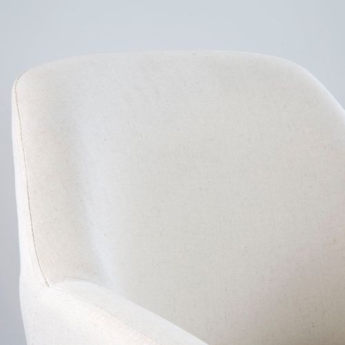 Fauteuil Bois Et Tissu Beige (628) 60x79