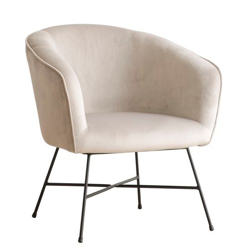 Fauteuil En Tissu Et Bois Gris (607) 70x79