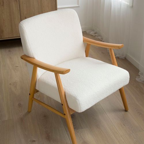 Fauteuil En Tapisserie Blanc 75x81