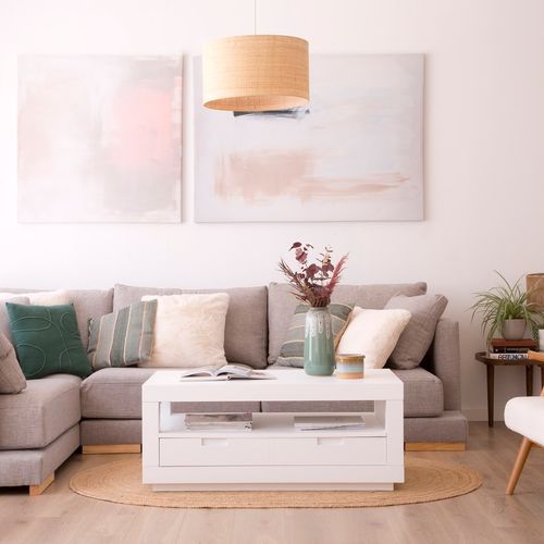 Table Basse En Bois - Laqué Blanc