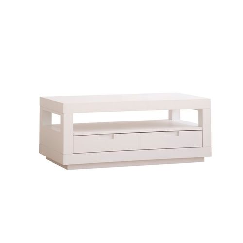 Table Basse En Bois - Laqué Blanc