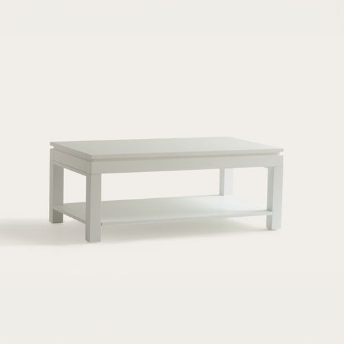 Table Basse Relevable En Bois - Laqué Blanc