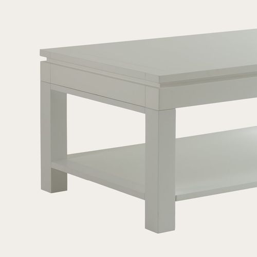Table Basse Relevable En Bois - Laqué Blanc