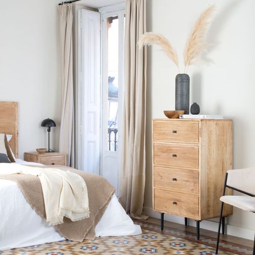 Chiffonnier En Bois Massif Naturel 60x107