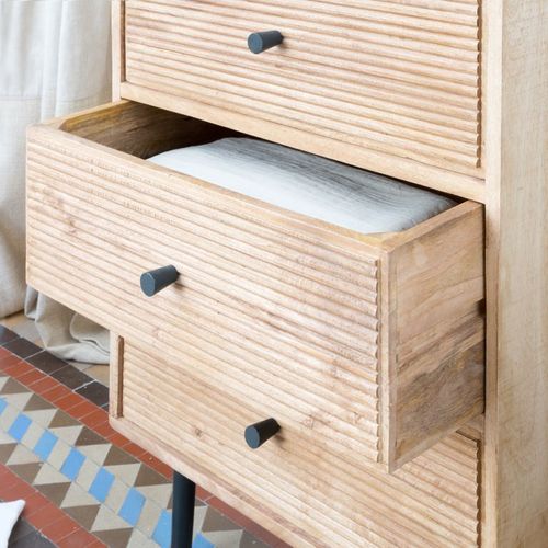 Chiffonnier En Bois Massif Naturel 60x107