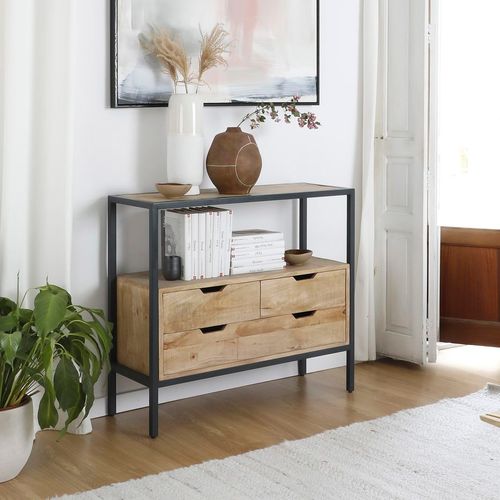 Meuble D'entrée En Bois Massif De Manguier Et Métal