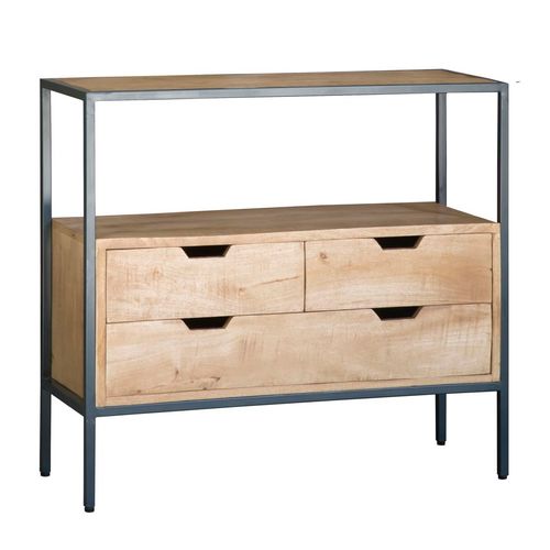 Meuble D'entrée En Bois Massif De Manguier Et Métal