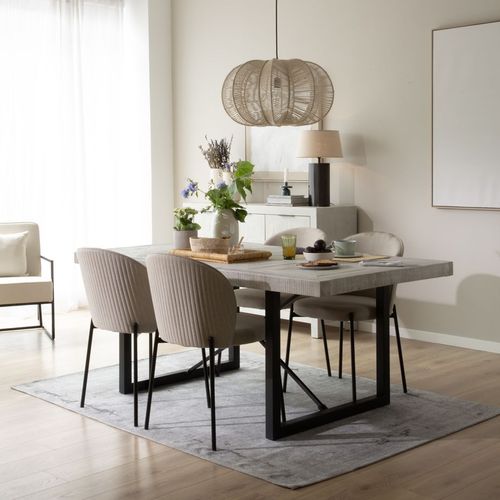 Table à Manger En Bois Massif Blanc 186x76