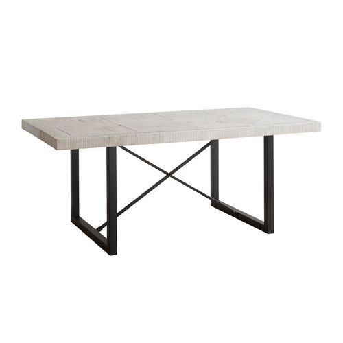 Table à Manger En Bois Massif Blanc 186x76