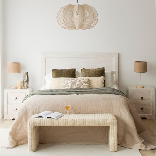 Table De Chevet En Bois Massif Blanc 50x60