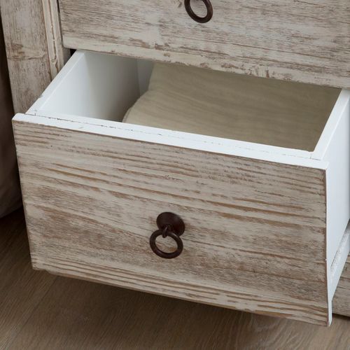 Table De Chevet En Bois Massif Blanc 50x60