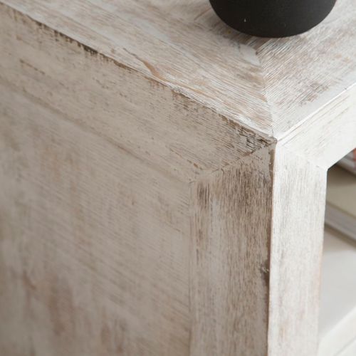 Meuble TV En Bois Massif Blanc 160x60