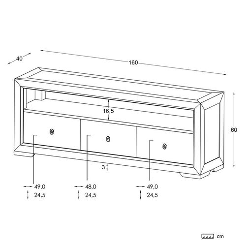 Meuble TV En Bois Massif Blanc 160x60