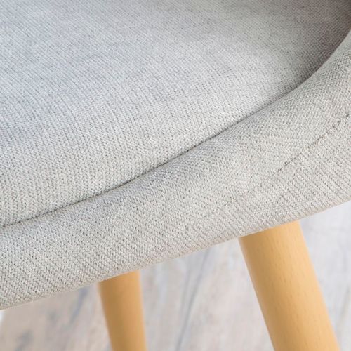 Pack De 4 Chaises En Tissu Et Bois Beige 47x87