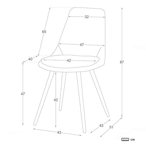 Pack De 4 Chaises En Tissu Et Bois Beige 47x87