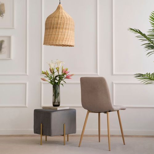 Pack De 4 Chaises Tissu Beige 45x88