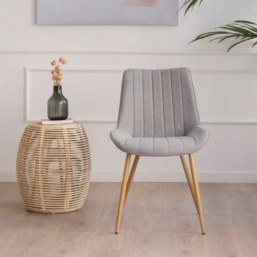 Pack De 4 Chaises En Tapisserie Gris 55x85