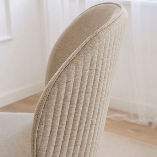 Pack De 2 Chaises Tissu Beige 48x85
