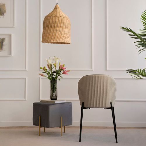 Pack De 4 Chaises Tissu Beige 48x85