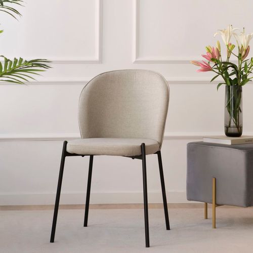 Pack De 6 Chaises Tissu Beige 48x85