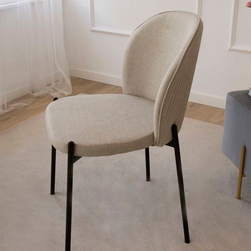 Pack De 6 Chaises Tissu Beige 48x85