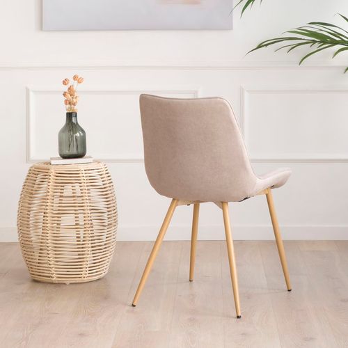 Pack De 4 Chaises En Tapisserie Beige 55x85