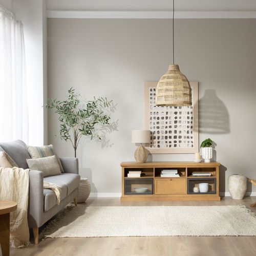 Meuble TV En Bois Massif Naturel 157x59