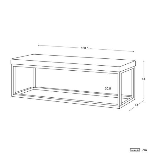 Banc Tapissé Gris 120x42