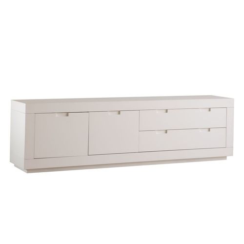 Meuble TV En Bois Massif Blanc 200x57