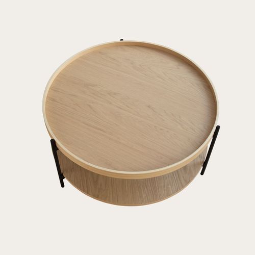 Table Basse En Bois Et Métal 78x78 Cm - Marron