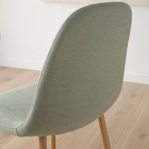 Pack De 4 Chaises En Tissu Et Bois Bleu Aigue-marine 44x88