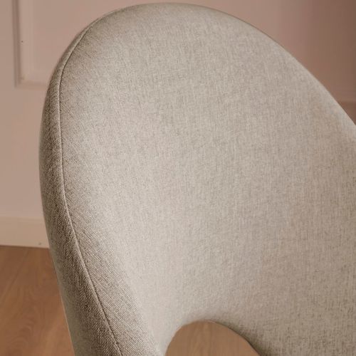 Pack De 4 Chaises En Tissu Et Bois Beige 52x85