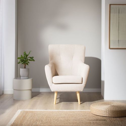 Fauteuil Effet Bois Beige 75x100