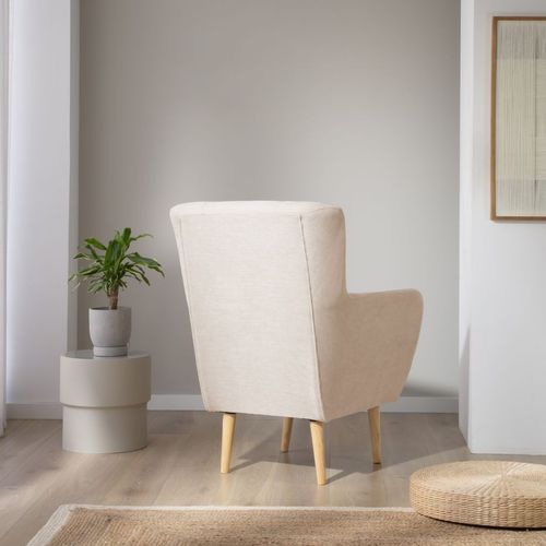 Fauteuil Effet Bois Beige 75x100