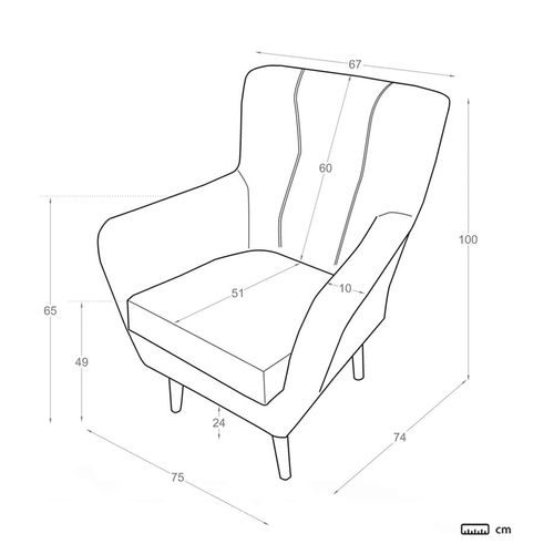 Fauteuil Effet Bois Beige 75x100