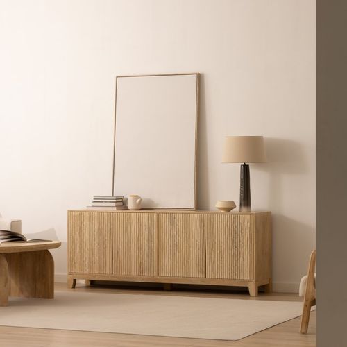 Buffet En Bois Massif Naturel 180x70