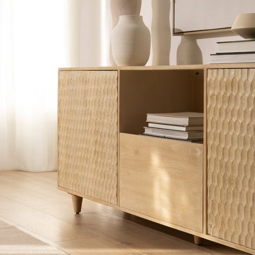 Buffet En Bois Massif Naturel 180x70