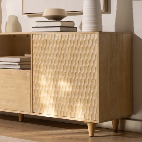 Buffet En Bois Massif Naturel 180x70