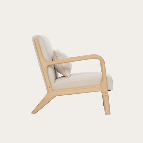 Fauteuil En Bois Massif Beige 66x76