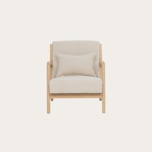 Fauteuil En Bois Massif Beige 66x76