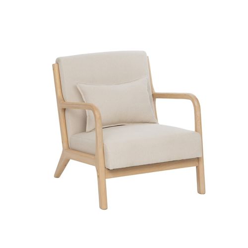 Fauteuil En Bois Massif Beige 66x76