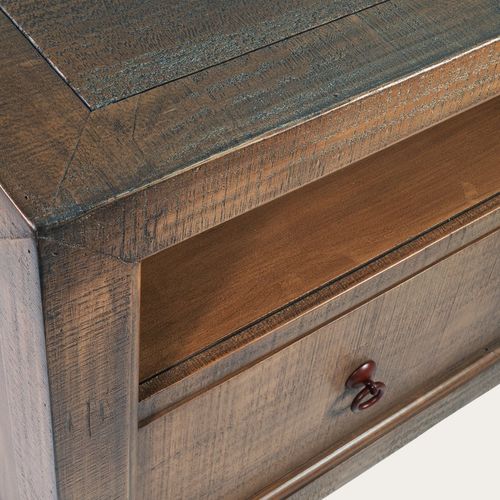 Meuble TV En Bois Massif Nogal 160x60