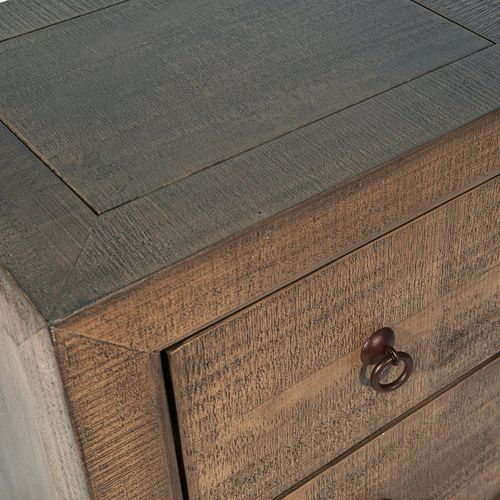 Table De Chevet En Bois Massif Nogal Ambre (mct-g03) 50x60