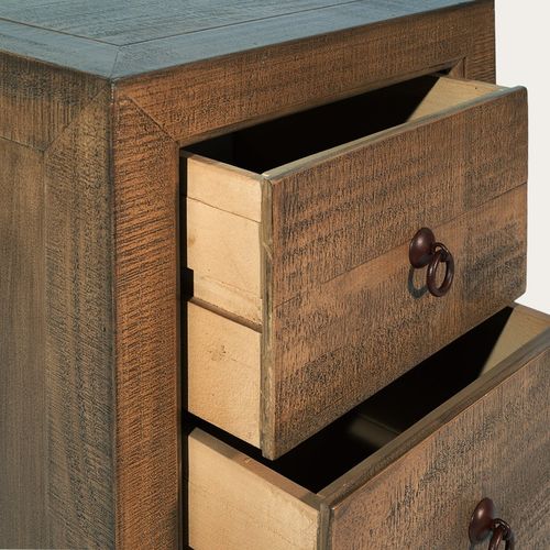 Table De Chevet En Bois Massif Nogal Ambre (mct-g03) 50x60