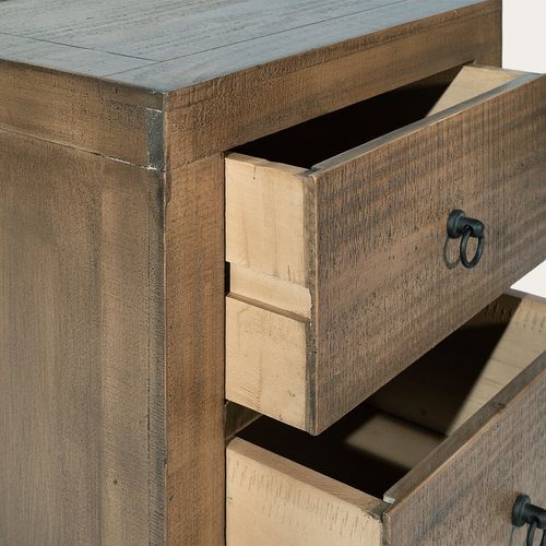 Table De Chevet En Bois Massif Nogal Ambre (mct-g03) 50x60