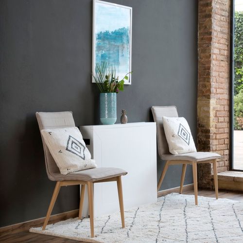 Table à Manger Pliante En Bois Massif Blanc 160x78