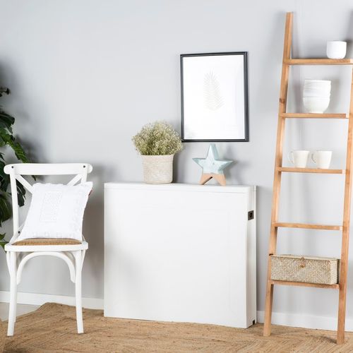 Table à Manger Pliante En Bois Massif Blanc 160x78