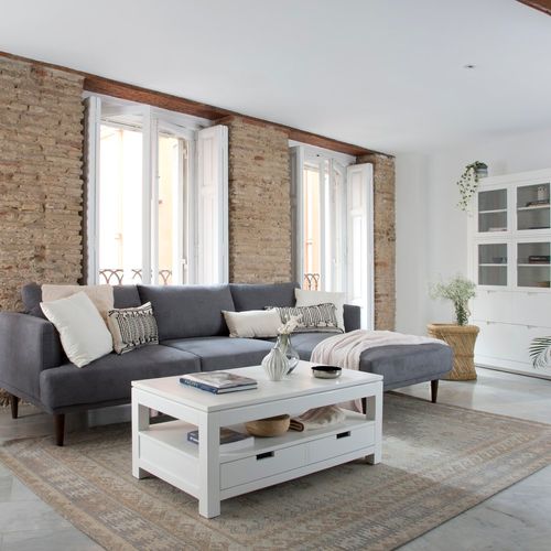 Table Basse Avec Plateau Relevable En Bois Massif Blanc 110x45