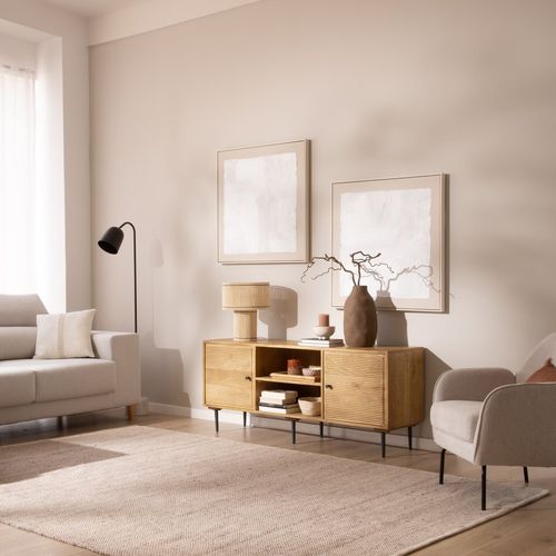 Meuble TV En Bois Massif Naturel 150x61