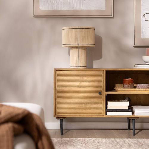 Meuble TV En Bois Massif Naturel 150x61